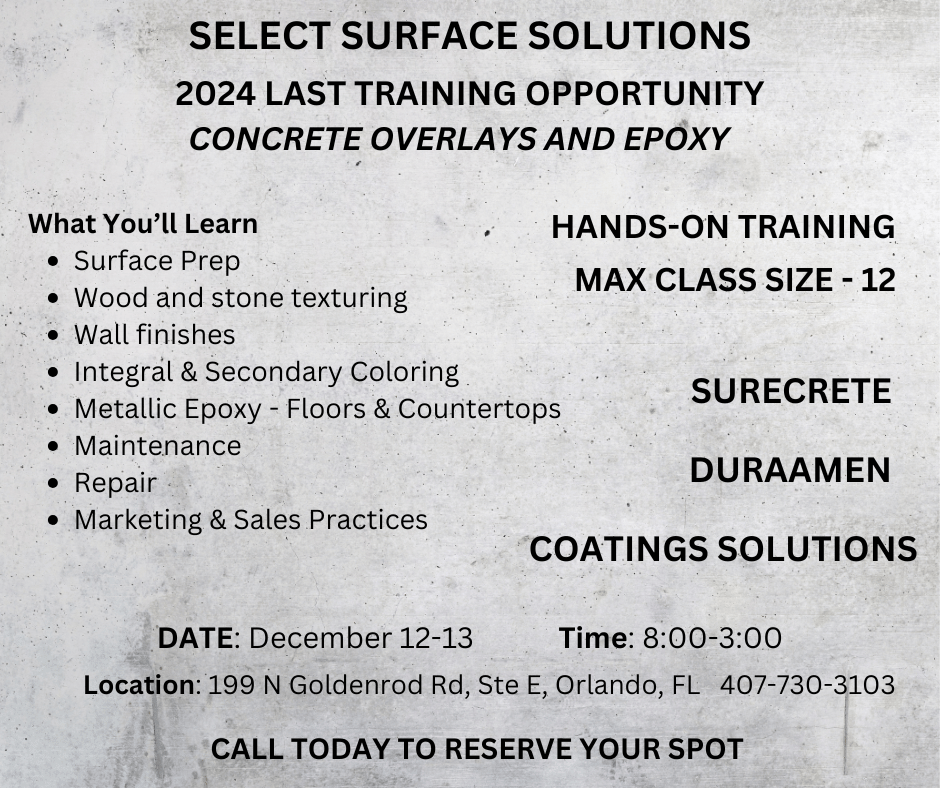 overlay and epoxy training Course